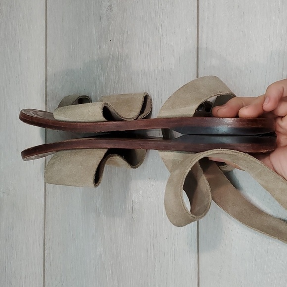 Free People Womens Torrence Suede Lace Up Taupe Sandals shoes sz 39/8.5-9 - Picture 8 of 14